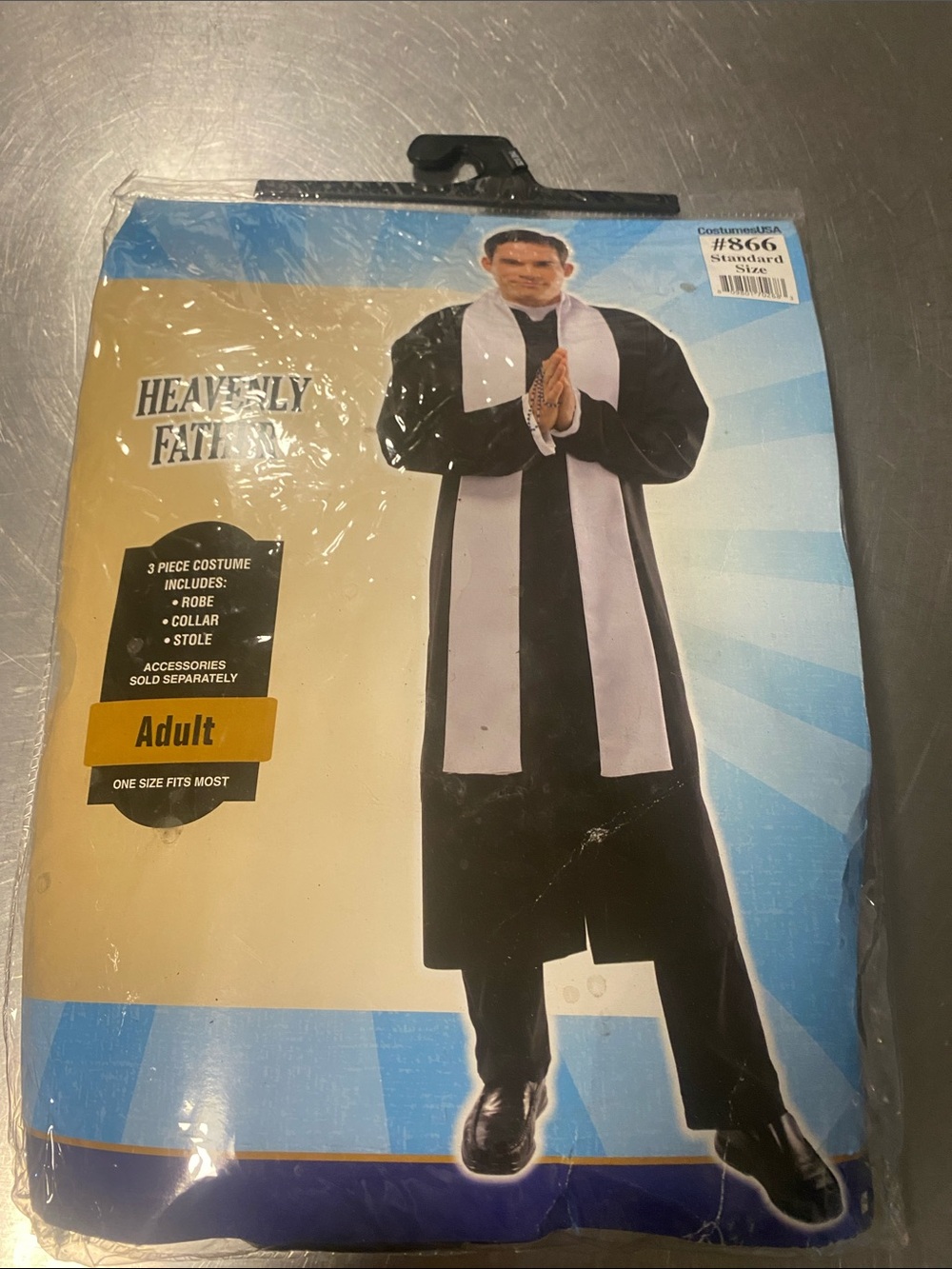 Adult Black & White Priest Costume one size Brand new